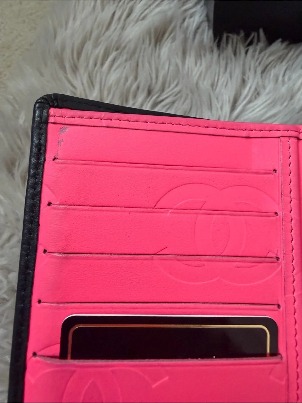 CHANEL Cambon Black Quilted Calfskin Leather Wallet with Glossy CC *Authentic*